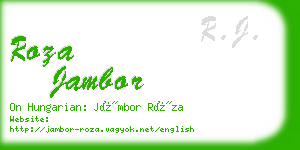 roza jambor business card